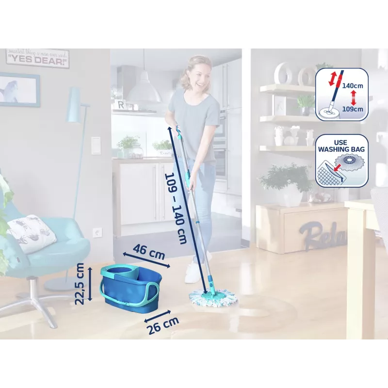 LEIFHEIT Vloerreinigingsset Rotations-Disc-Mop Ergo met Power Cleaner 1L