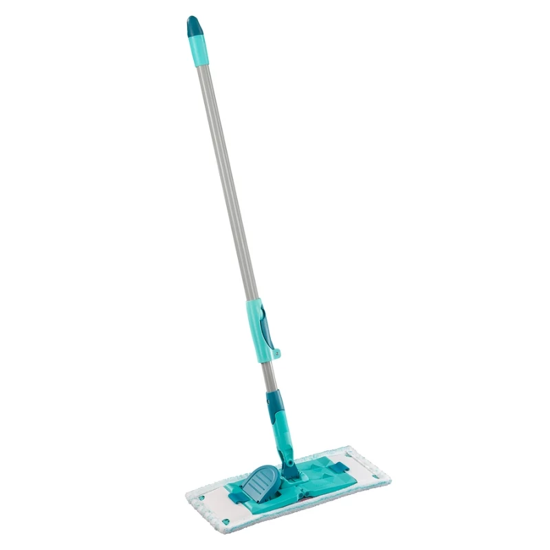 LEIFHEIT PowerClean M vloerborstel met telescoopsteel, 33 cm, groen/grijs