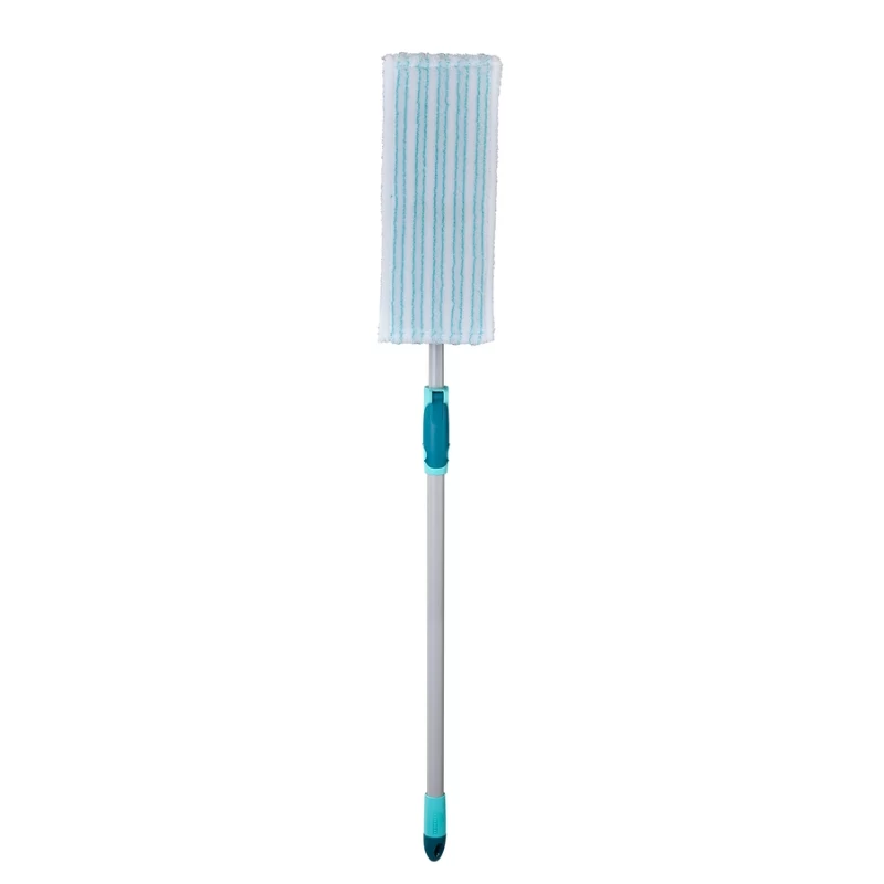 LEIFHEIT PowerClean M vloerborstel met telescoopsteel, 33 cm, groen/grijs