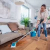 LEIFHEIT PowerClean M vloerborstel met telescoopsteel, 33 cm, groen/grijs