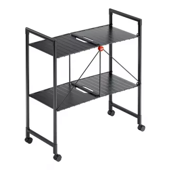 HAILO Quickboard opvouwbare etagewagen, 3 etages, zwart, 4 zwenkwielen, 15 kg totale belasting