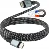 GoodConnections magnetische USB 2.0 spiraalkabel 60W USB-C naar USB-C, zwart/wit, 1m 2060-MT010SW