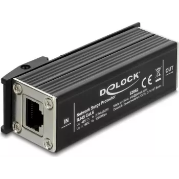 Delock netwerk-overspanningsbeveiliging RJ45 DIN-railmontage