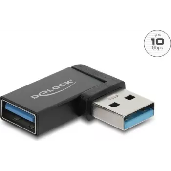 Delock USB 10 Gbps Type-A stekker naar bus adapter, links haaks