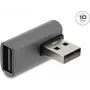 Delock USB 10 Gbps Type-A stekker naar Type-A bus adapter, links haaks, aluminium behuizing