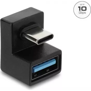 Delock USB 3.2 Gen 2 Type-C stekker naar USB-A bus adapter, U-vorm, 10 Gbps, zwart