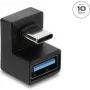 Delock USB 3.2 Gen 2 Type-C stekker naar USB-A bus adapter, U-vorm, 10 Gbps, zwart