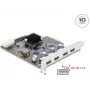 Delock PCI Express x4 kaart naar 4 x USB 10 Gbps USB Type-A dual channel