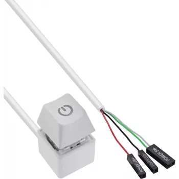 InLine computer power switch remote cable, wit, 2 m