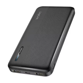 LogiLink PA0338RF 10000 mAh powerbank met USB-C PD en Quick Charge 3.0, zwart