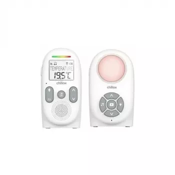 Chillax CB260 DECT digitale audio-babyfoon met intercomfunctie, temperatuursensor, nachtlampje, slaapliedjes en trilalarm – wit