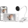 Chillax DM688 video-babyfoon met 2,8 inch kleurendisplay, 2,4 GHz FHSS, 300 m bereik, intercomfunctie, temperatuursensor, slaapliedjes, wit