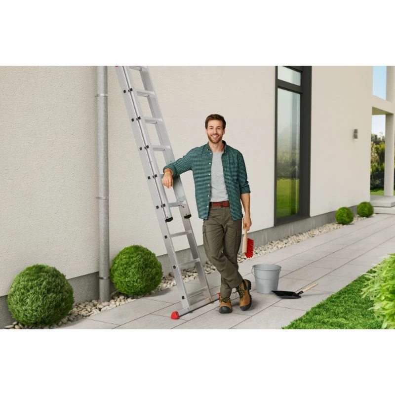 HAILO S80 ProfiStep duo combinatieladder, aluminium, 2x15 sporten, max. belasting 150 kg