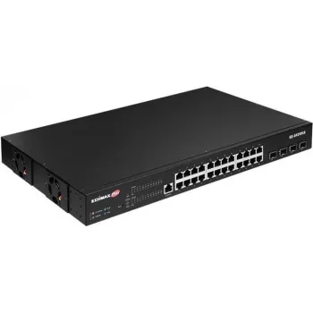Edimax Pro GS-5424PLX 24-poorts Gigabit PoE+ smart switch met 4x 10G SFP+ uplinks, 400W budget, L2+ management, rackmount
