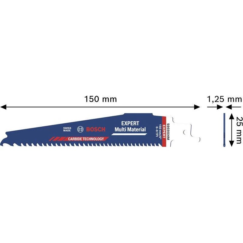 Bosch EXPERT Multi Material reciprozaagblad 2608902332 S959XHM, carbide, 150 mm, 6 TPI