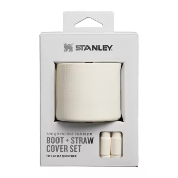 STANLEY The Quencher Boot + rietje-topper-set, beschermende siliconen accessoire voor 1,18L tumbler, Light Cream
