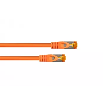 KABELMEISTER Cat.7 S/FTP-patchkabel, RJ45, TPE-mantel, halogeenvrij, oranje, 0,25 m