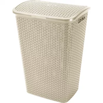 CURVER My Style 55L wasbox in crème, 43x33x60 cm, rattaneffect