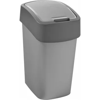 CURVER Flip Bin 9L afvalbak zilver/grijs