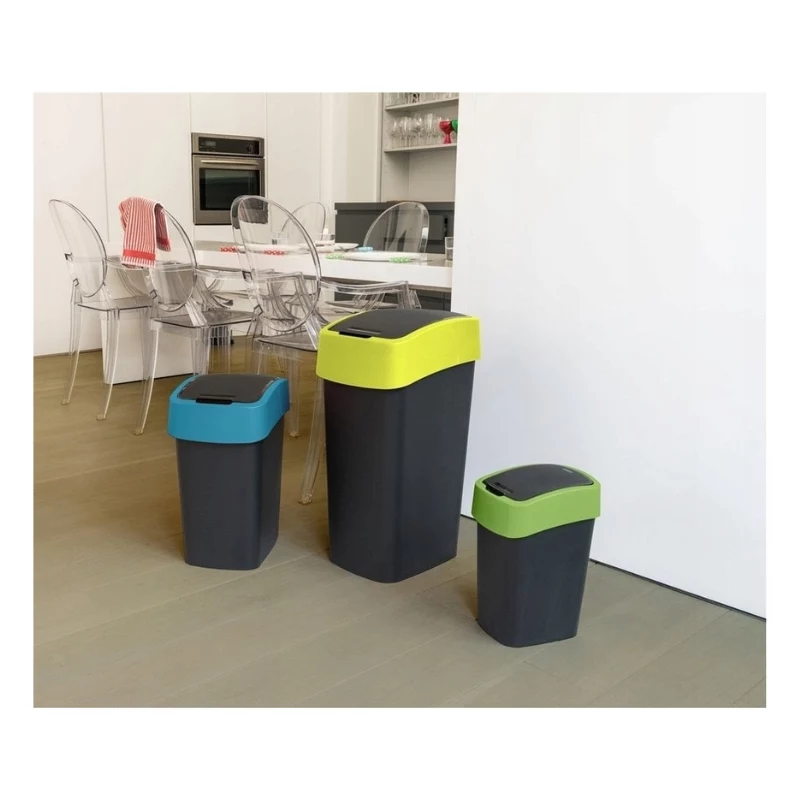 Curver Flip Bin 25L afvalbak zwart/groen