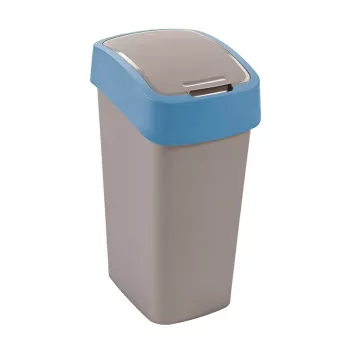 CURVER Flip Bin 45L afvalbak zilver/blauw