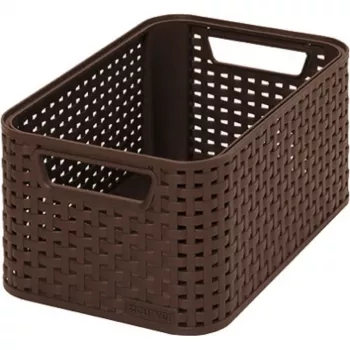 CURVER KIS Style S opbergbox 7,2L donkerbruin gevlochten rattaneffect 28,5x19,4x13cm