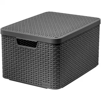 CURVER Style L opbergbox met deksel, 43,6 x 32,6 x 23 cm, 23L, donkergrijs