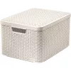 CURVER Style L opbergbox met deksel, 43,6 x 32,6 x 23 cm, crème, opvouwbaar, stapelbaar