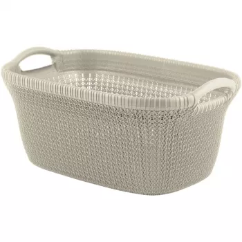 CURVER Knit 40L wasmand met deksel en geïntegreerde handgrepen, wit, 59,5 x 38,5 x 27 cm