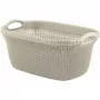 CURVER Knit 40L wasmand met deksel en geïntegreerde handgrepen, wit, 59,5 x 38,5 x 27 cm