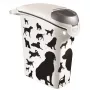 Curver Petlife voerbewaarcontainer voor honden 23L zwart met pootafdruk-design