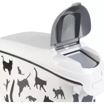 Curver Petlife voerbewaarcontainer voor honden 23L zwart met pootafdruk-design