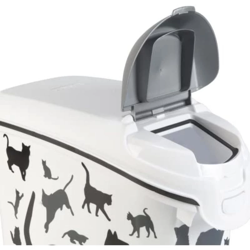 Curver Petlife voerbewaarcontainer voor honden 23L zwart met pootafdruk-design