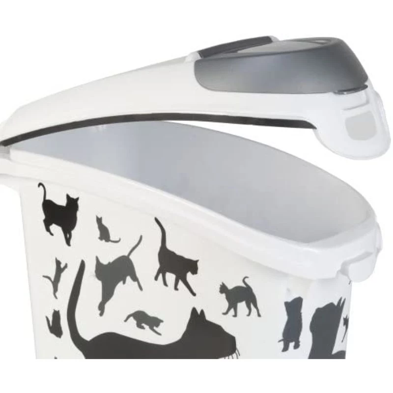 Curver Petlife voerbewaarcontainer voor honden 23L zwart met pootafdruk-design