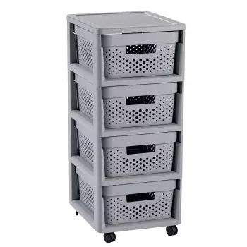 Curver Infinity 11L 4-vaks rolcontainer 30x36x69cm grijs