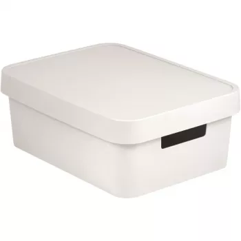 Curver Infinity Recycled 11L opbergbox met deksel, wit