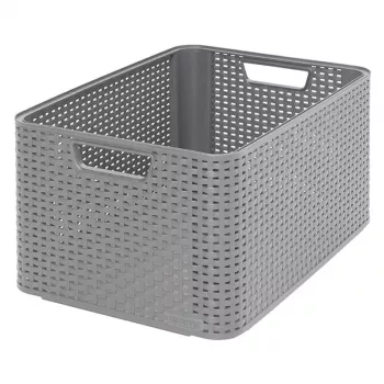 CURVER Style L opbergbox 43,6 x 32,6 x 23 cm lichtgrijs rattan-effect 33L