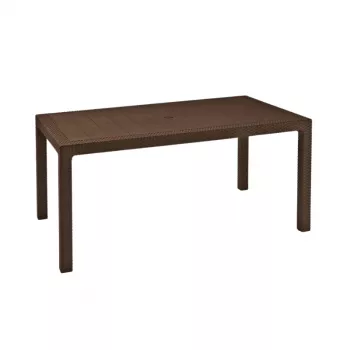 Keter Melody rechthoekige tuintafel bruin UV-bestendig hars zitplaatsen 6-8 gereedschapsloze montage