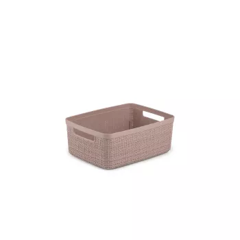 CURVER mand Jute S 5L 27x20x11cm roze - natuurlijke jute opbergmand