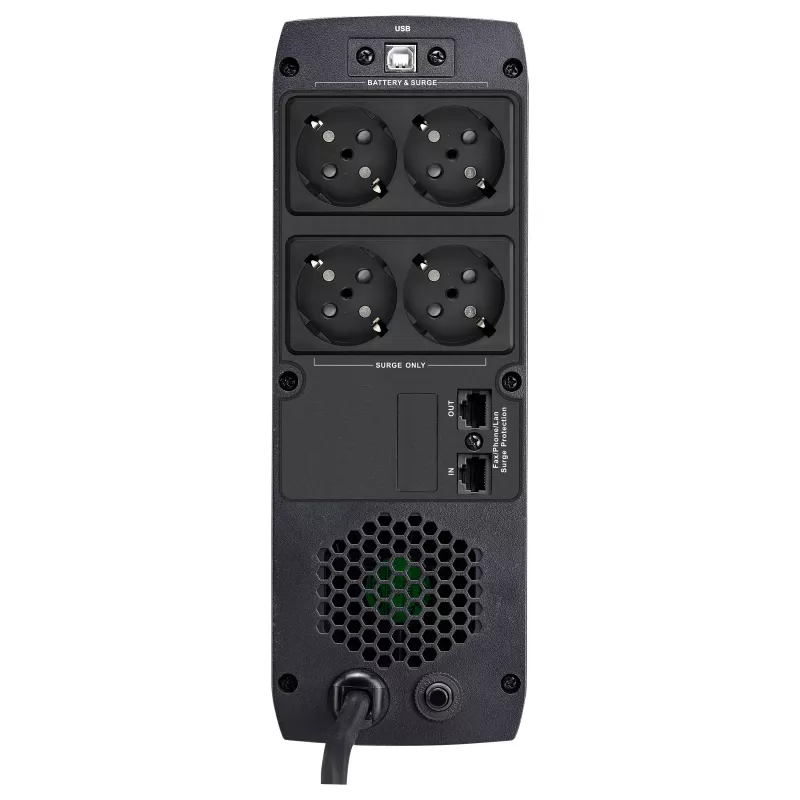 FSP ST 1200 Tower 1200VA 720W line-interactive UPS met 4 Schuko-stopcontacten en RJ45-beveiliging