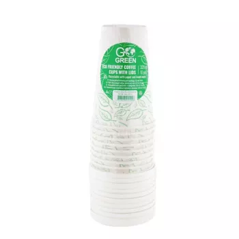GOGREEN milieuvriendelijke koffiebekers met deksels 320 ml 10 stuks
