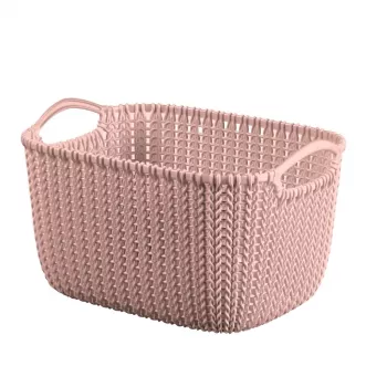 Curver Knit S rechthoekige opbergmand 8L roze