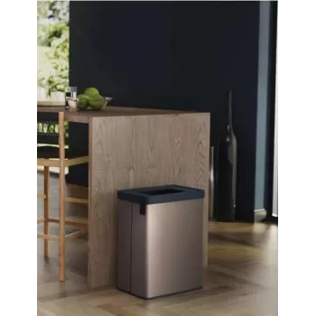 KETER Verto Recycle 54L rechthoekige gemetalliseerde afvalbak, parelgrijs