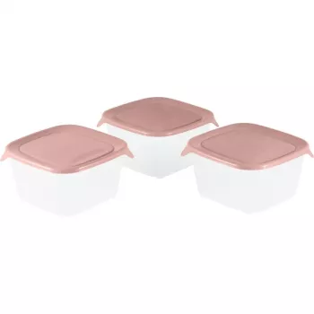 CURVER Fresh&Go Vierkante Opbergbox Set 3x1,2L Roze