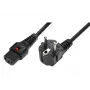 IEC LOCK haakse Schuko naar rechte IEC C13 vergrendelkabel 1,5m zwart 10A 250V