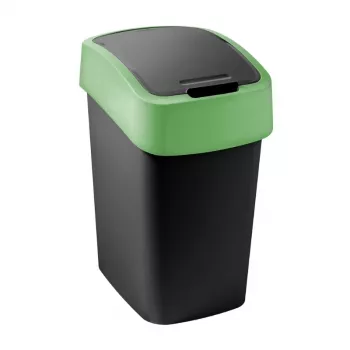 CURVER Flip Bin 9L Zwart/Groen Afvalemmer