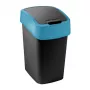 CURVER Flip Bin 9L Afvalcontainer Zwart met Blauw Deksel