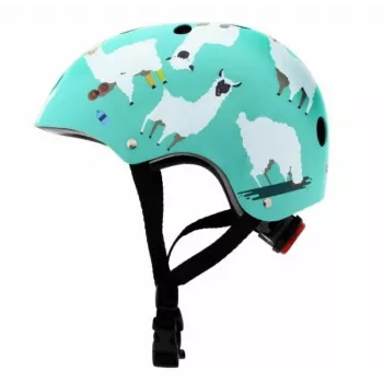 Hornit Llama Kinderfietshelm, Medium 53-58cm, Wit/Multi, LED-Licht LLM921