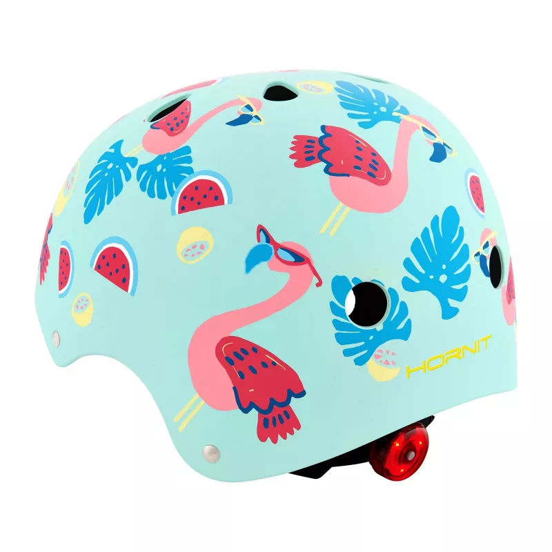 Hornit Flamingo Kinderfietshelm M (53-58cm) met Achter LED-Licht FLS931