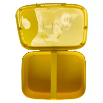 CURVER Snap Box rechthoekige bewaarbox voor levensmiddelen met scheidingswand 1,8L geel Kawaii